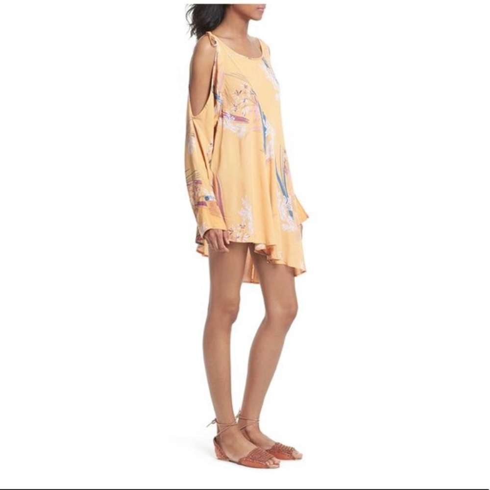 Free People Orange Cold Shoulder Mini Dress Tunic - Picture 8 of 8